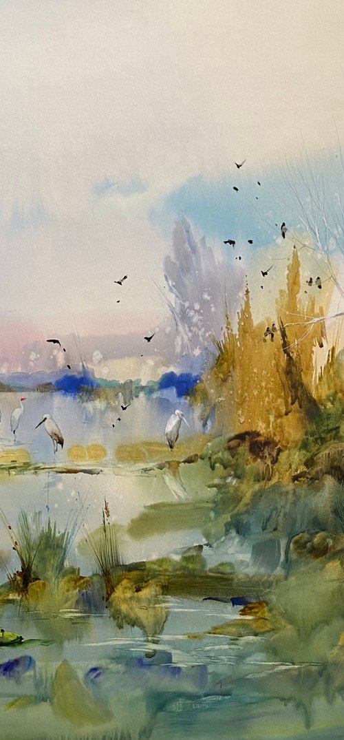 Sold Watercolor “Heaven” perfect gift by Iulia Carchelan