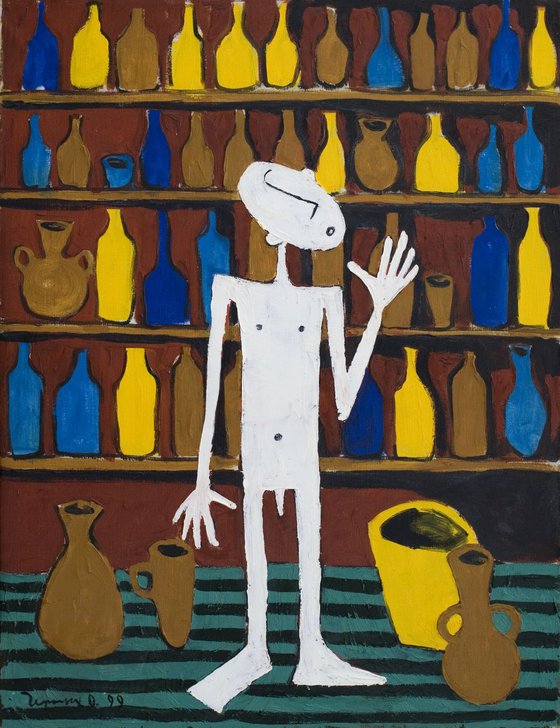 Wine salesman. 1999. Oil, canvas. 65x50 cm