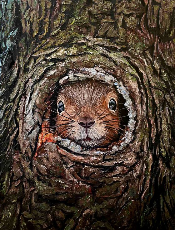 Squirrel in a hollow