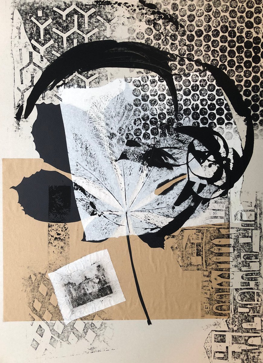 Memory collage. Collage . Monotype. Mixed media. by Maria Zaytseva