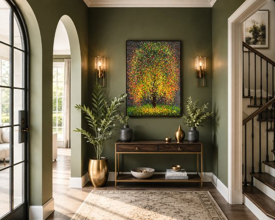 Golden Mosaic - Ready to Hang