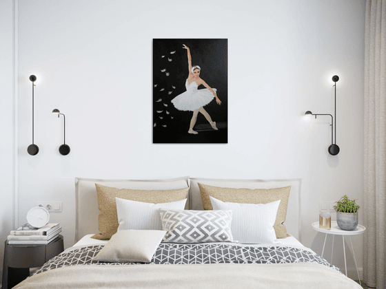 WHITE SWAN. BALLET. /  ORIGINAL PAINTING