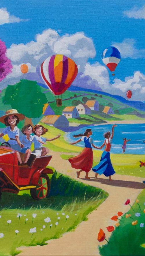 Journey of Joy naive art by Gordon Bruce