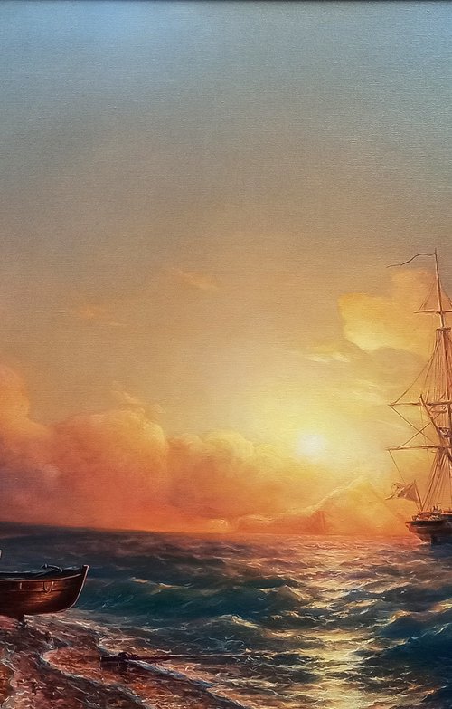 Seascape(120x80cm, oil painting) by Mexak Xazaryan