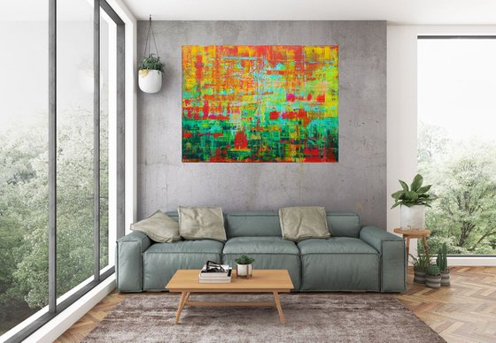 Caribbean bays - XL colorful abstract painting