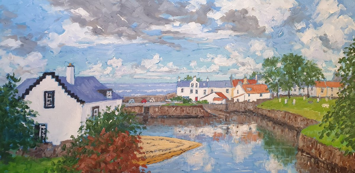 view from old bank restaurant, anstruther, high tide by Colin Ross Jack