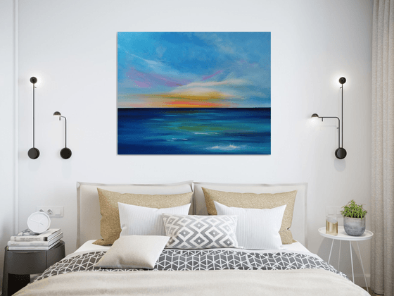 Dusk Embers - Cornish Seascape, Art, Skyscape