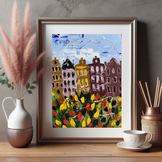 Amsterdam Tulips Painting