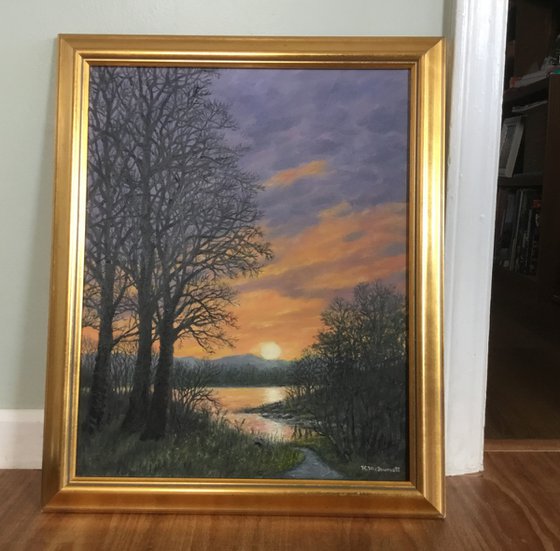 February Sunrise - oil 20X16 inch canvas (SOLD)