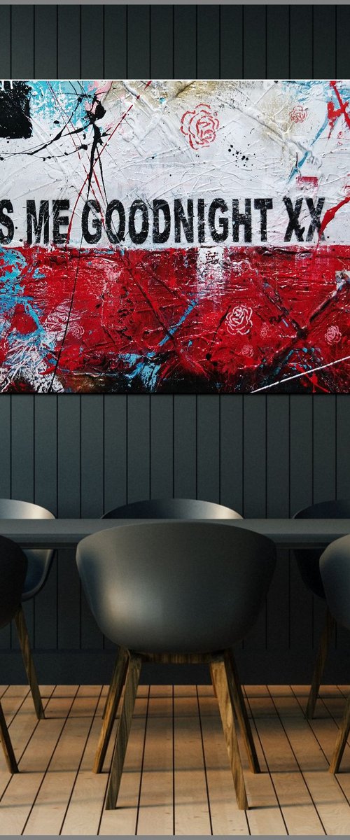 Always Forever 200cm x 80cm Red White Textured Urban Pop Art by Franko