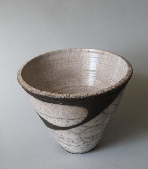 Raku Bowl V-Shaped.