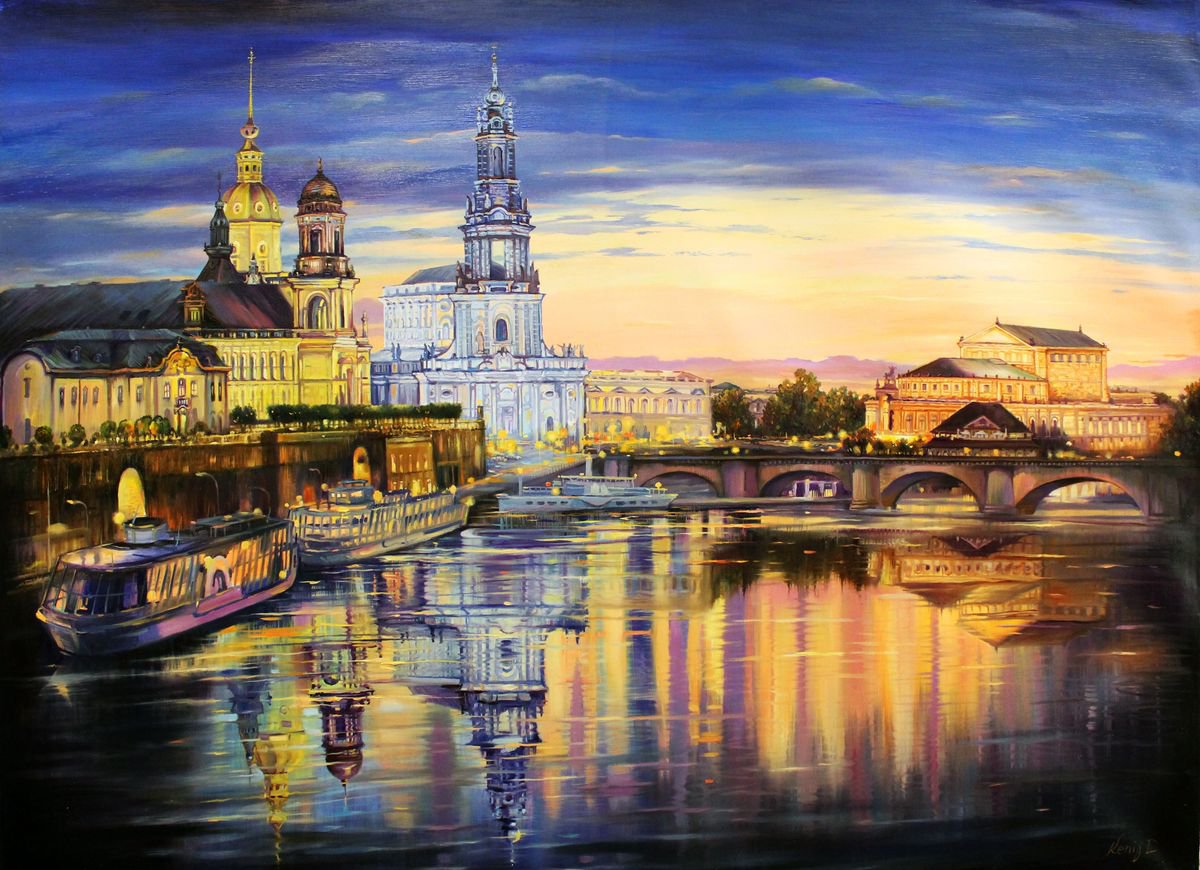 The evening lights of the city by Dmitry King