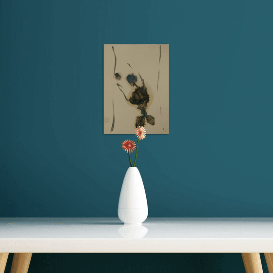 The Cat watching a bird, 29x21 cm