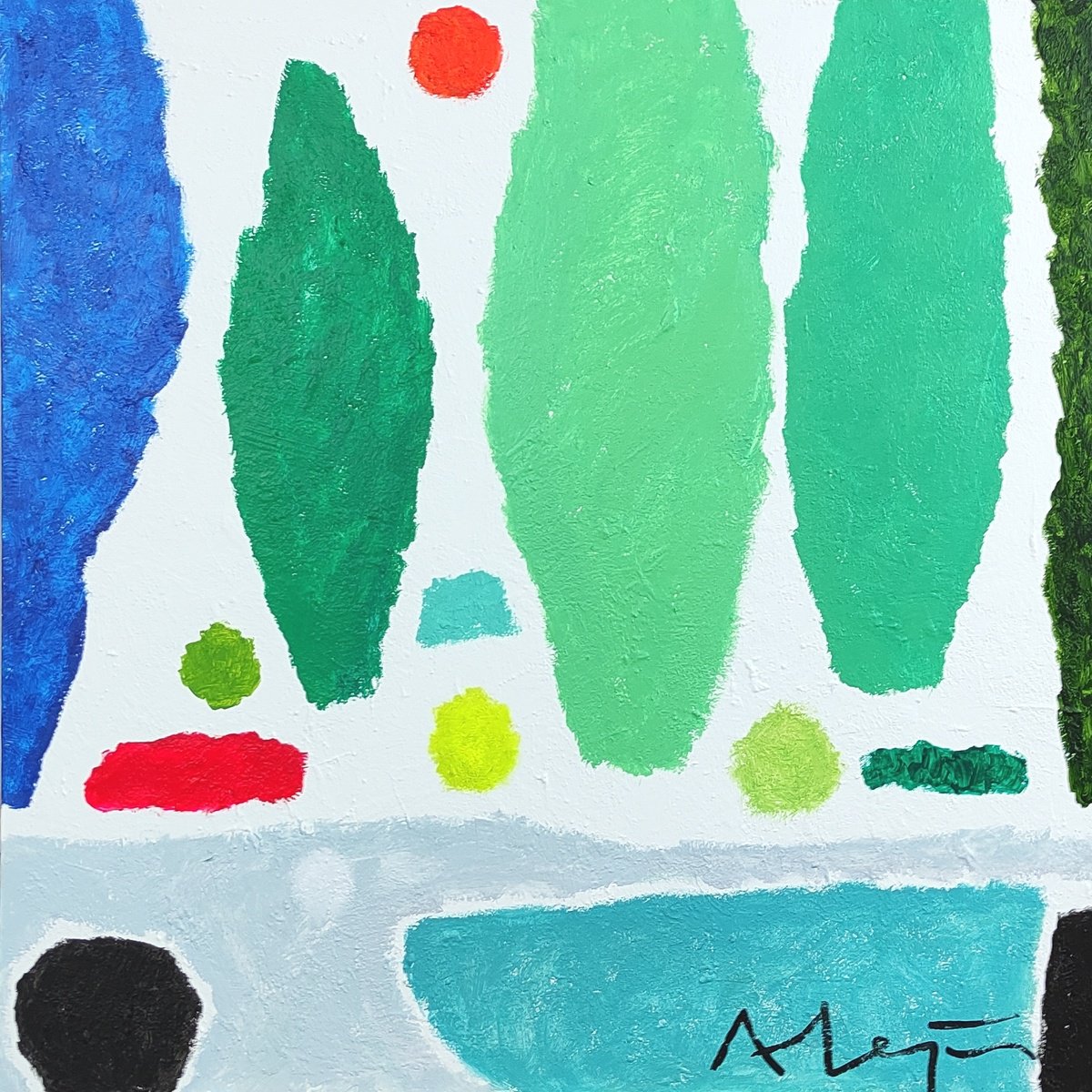  The Forest Pond By Alejos, 39 X 39, Artwork For Sale On Artfinder
