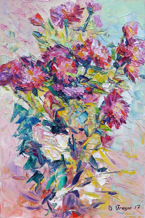 Violet chrysanthemums