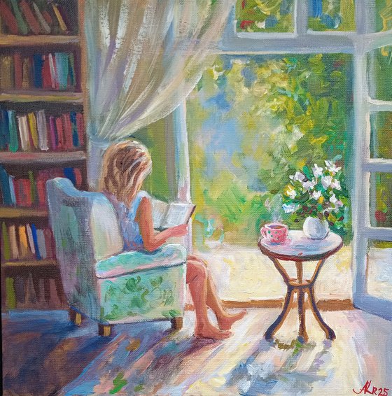 Girl reading a book