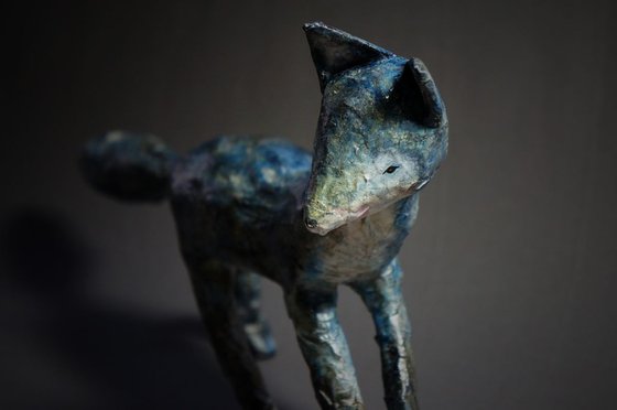 Blue Fox Sculpture