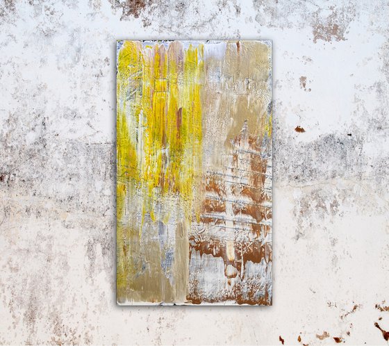 "Slip Slide" - FREE USA SHIPPING - Original PMS Abstract Acrylic Painting On Wood Panel - 13.5" x 23.5"