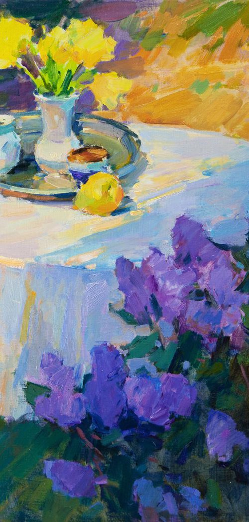 Still Life in the Spring Garden by Aleksandr  Kryushyn