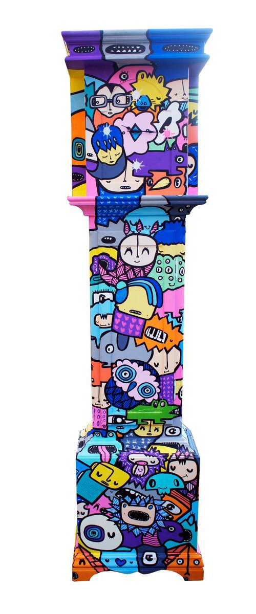 Tempo - Hand Painted Grand-Father Clock by Kev Munday