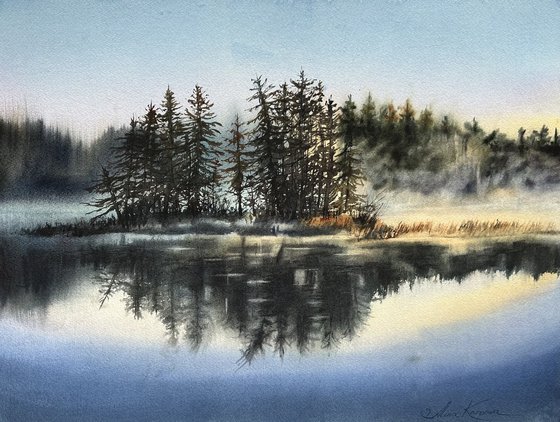Morning reflection landscape