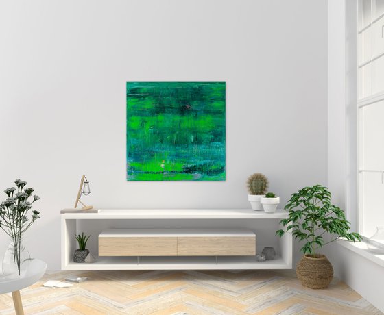 Green abstract painting HZ585