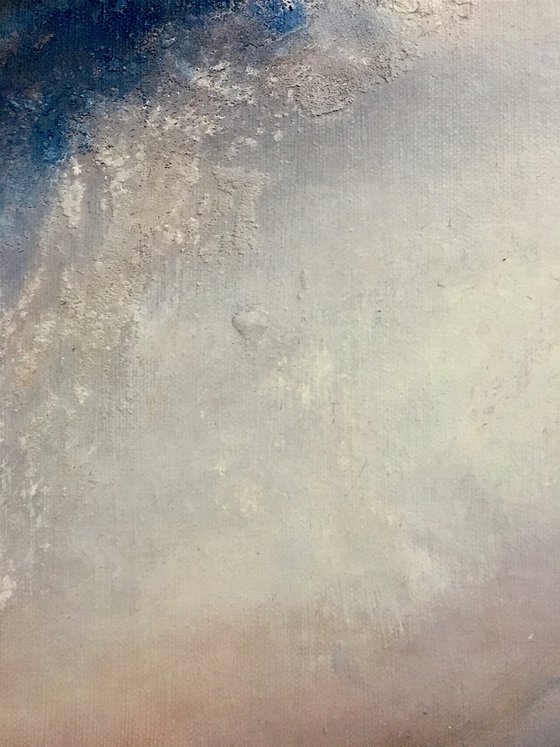Violet splash-2 60X60 sm - original oil painting gold particles 60X60 landscape gift modern urban art office art decor home decor gift idea for friend (2019)