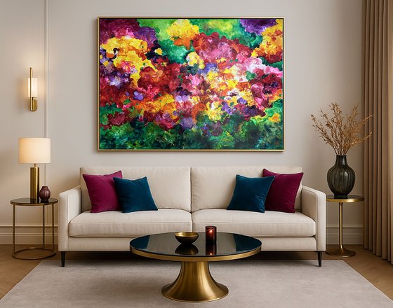 "Riot of flowers in summer"