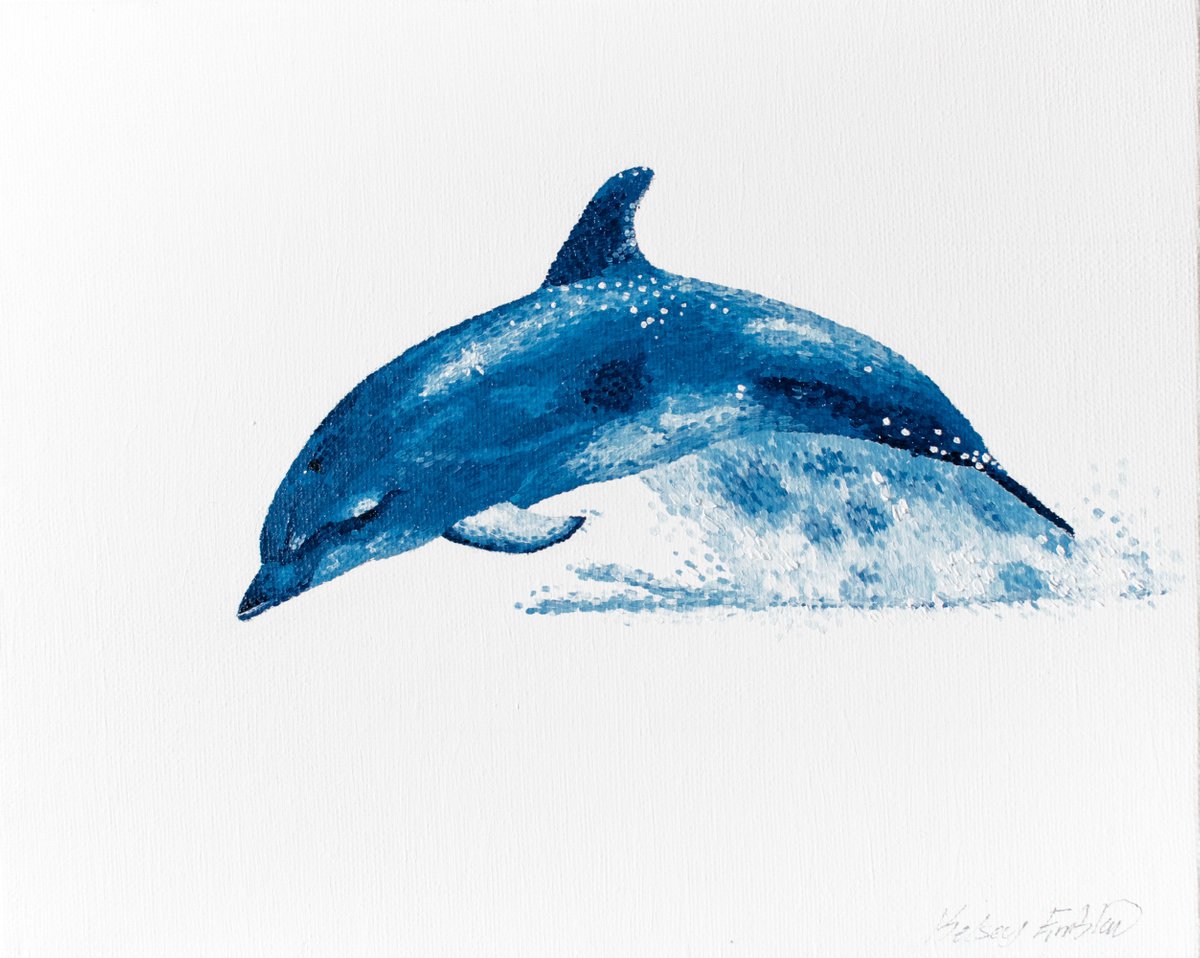 Dolphin Oil Painting Joy by Kelsey Emblow