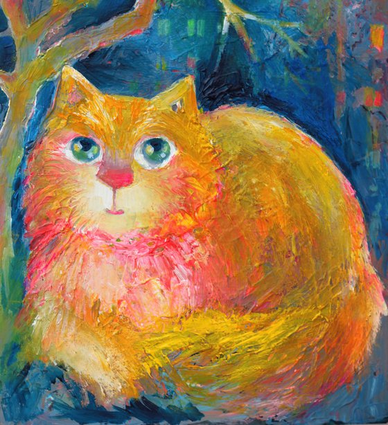 Moonlit Ginger Cat