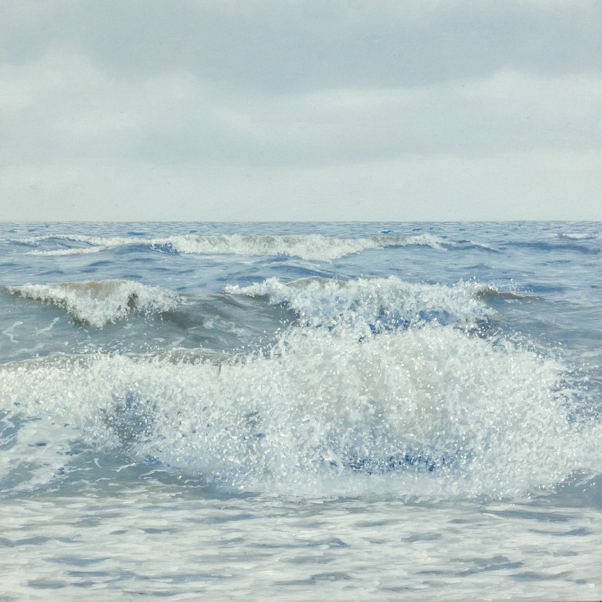 Photorealistic Oil Painting , North Sea Storm By Christopher Witchall, 12 X 12, Artwork For Sale On Artfinder