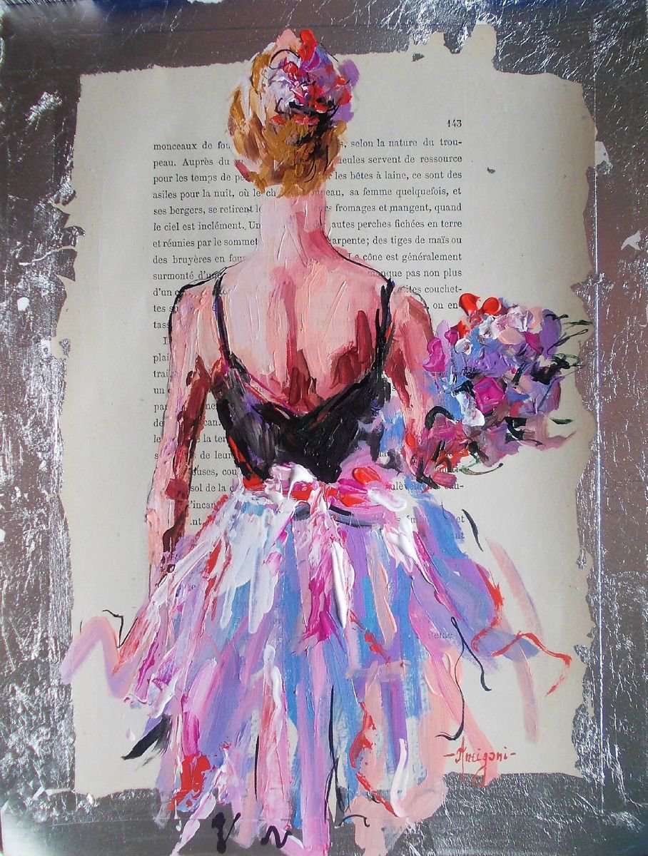 Little Ballerina With Flowers by Antigoni Tziora