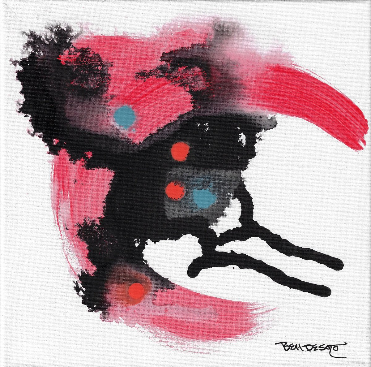 Abstract Acrylic Painting By Ben De Soto, 10 X 10, Abstract X3, Original Artwork