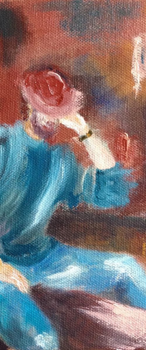 The Bar  Impressionist Portrait by Rebecca Pells