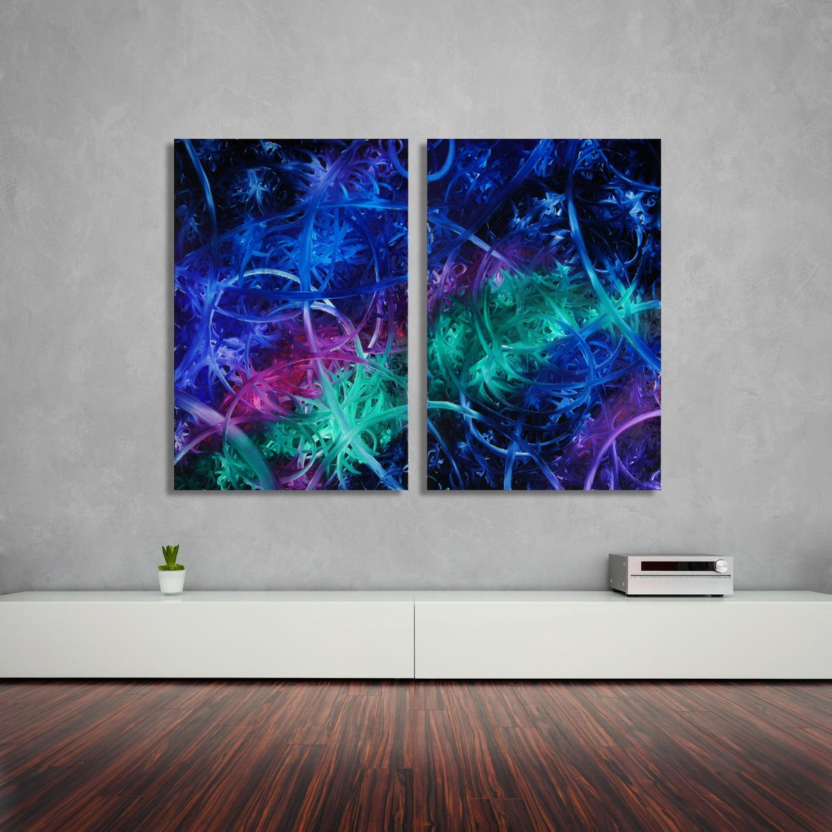 Left Spin & Right Spin (Diptych) XXXL (165 x 120 cm) (66 x 48 inches) by Ansgar Dressler