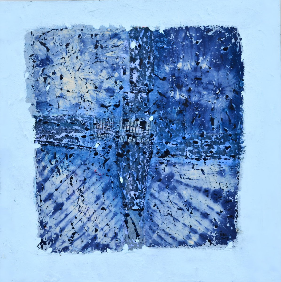 Indigo In Bloom By Min Wang, 32 X 32, Artwork For Sale On Artfinder