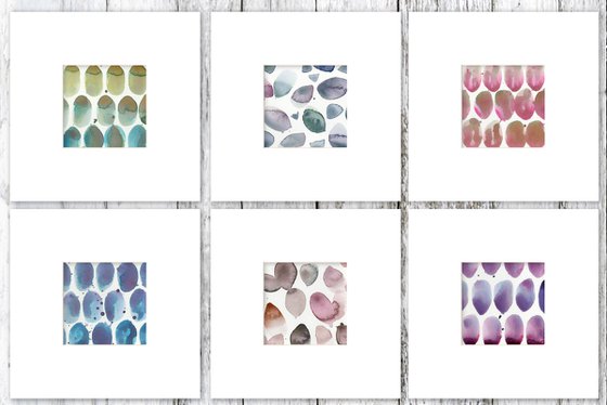 Color Music Collection 4 - Set of 6 Abstract Paintings in Mats by Kathy Morton Stanion