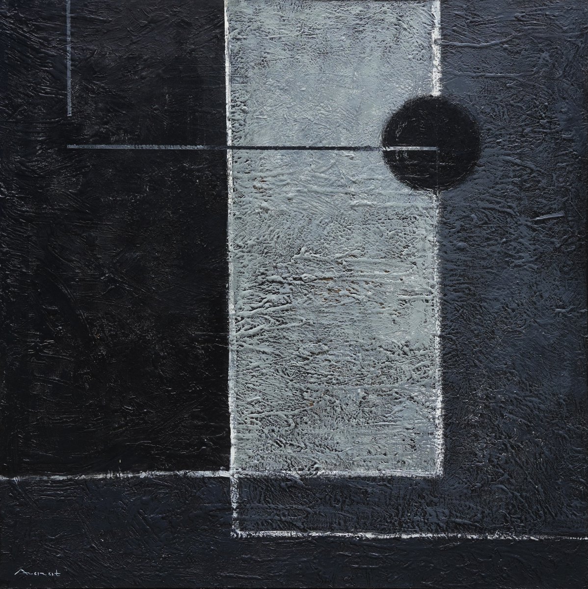 Abstract-16(100x100cm, oil painting) by Ararat Aleksanyan