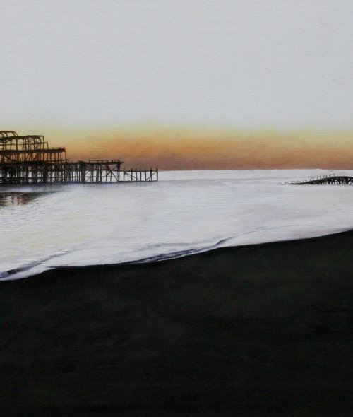 Brighton West Pier-Tranquil sunset by Pauline Sharp
