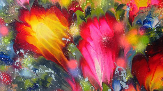 "Hummingbird at Sunset" LARGE painting