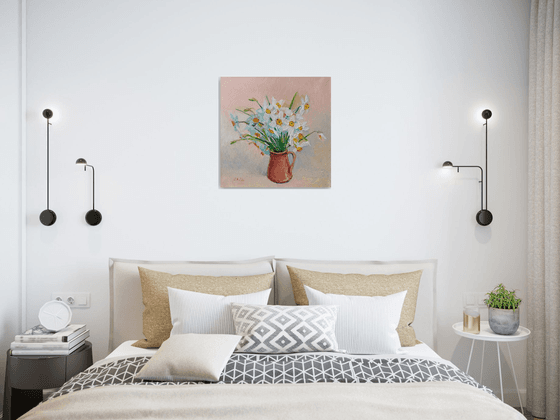 White Daffodils in a vase