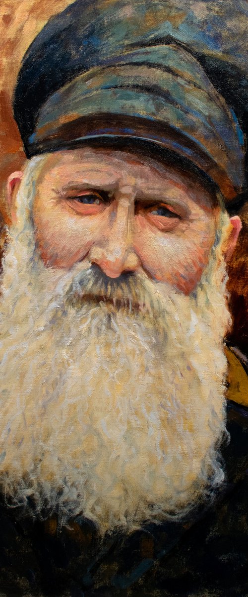 The Old Bearded Sailor, Impressionist Portrait oil painting by Gav Banns