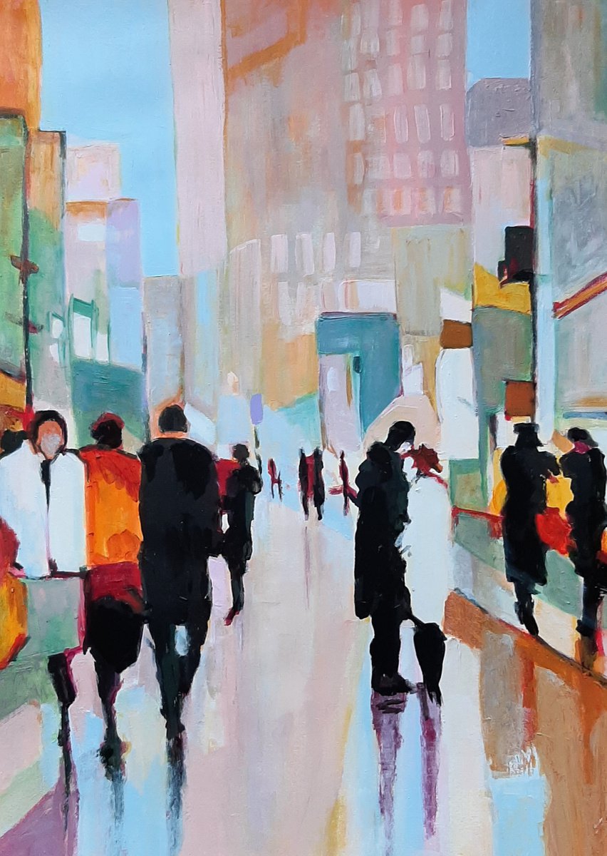 At the street / 70 x 50 cm by Alexandra Djokic