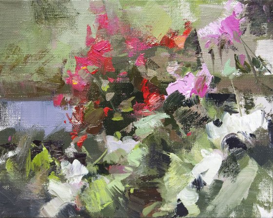 Oil flower painting - Nr. 5 from the Series ' Mother's Florals'