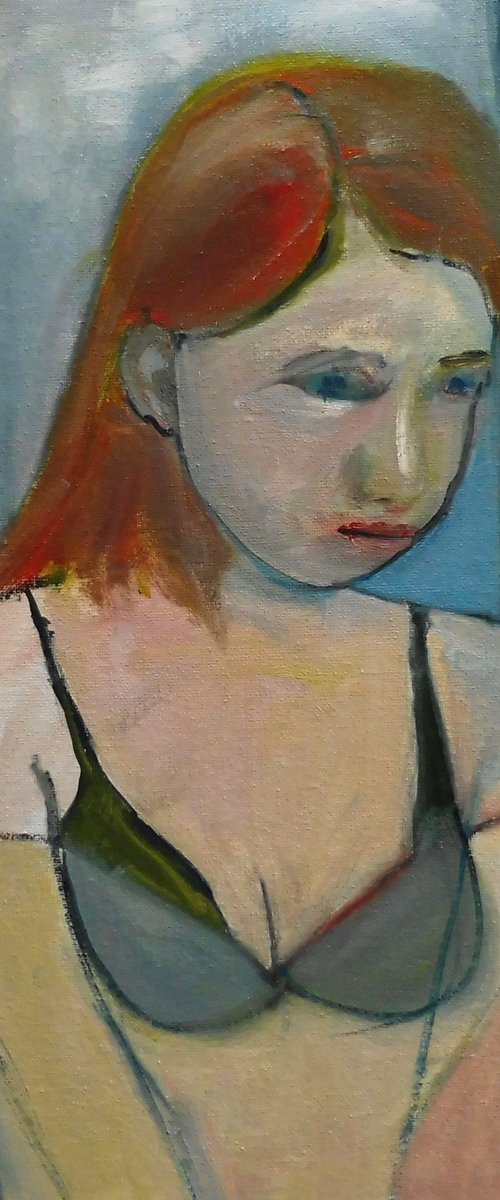 FEMALE PORTRAIT REDHEAD. My loneliness is killing me. by Tim Taylor