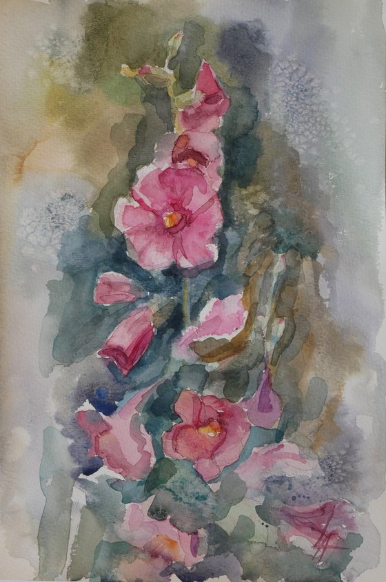 Hollyhocks