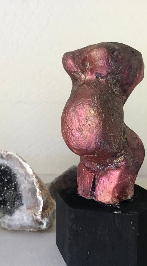 Nude Sculpture... Earth Mother In Red And Gold by Maxine Anne  Martin