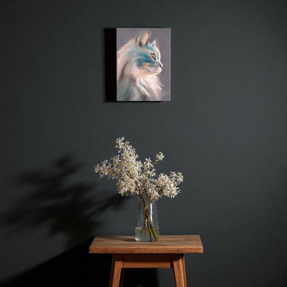 Frost, cat's portrait