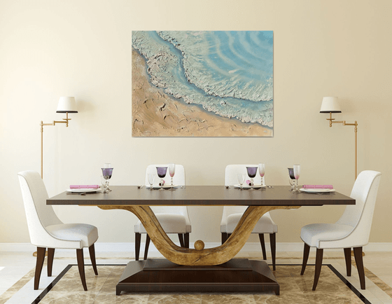 Whitsundays Whitewash blue beige 90x120