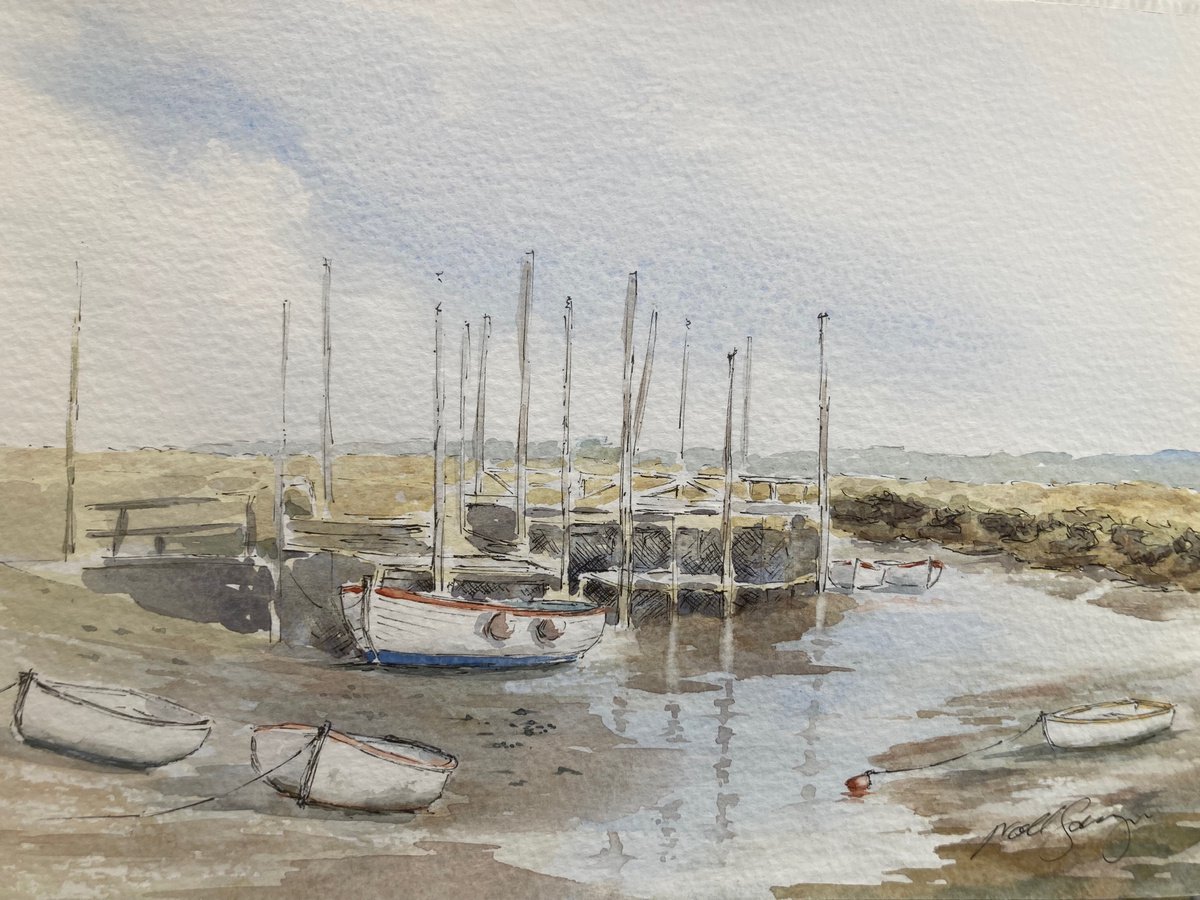 Low tide at Moreston Quay, North Norfolk by Noel Sawyer